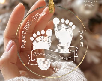 Newborn Stats Keepsake Ornament Birth Announcement Gift Custom Baby Name Ornament Personalized Baby Ornament birth stats personalized gift