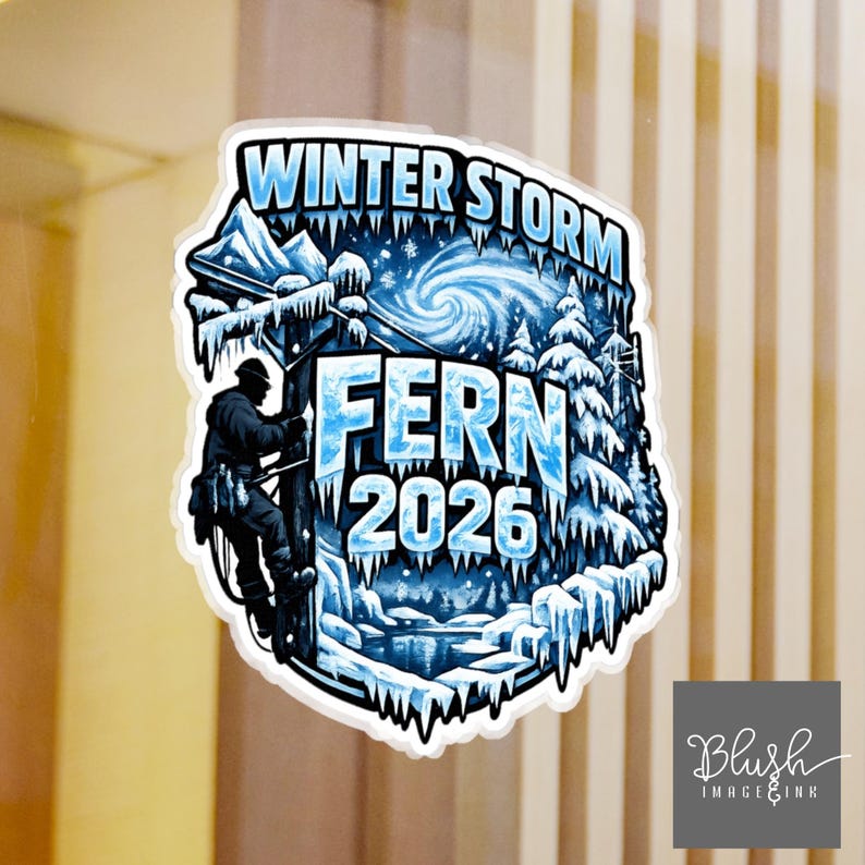 Lineman Winter Storm Fern 2026 Blizzard Freeze of 2026 Hard Hat Sticker ...