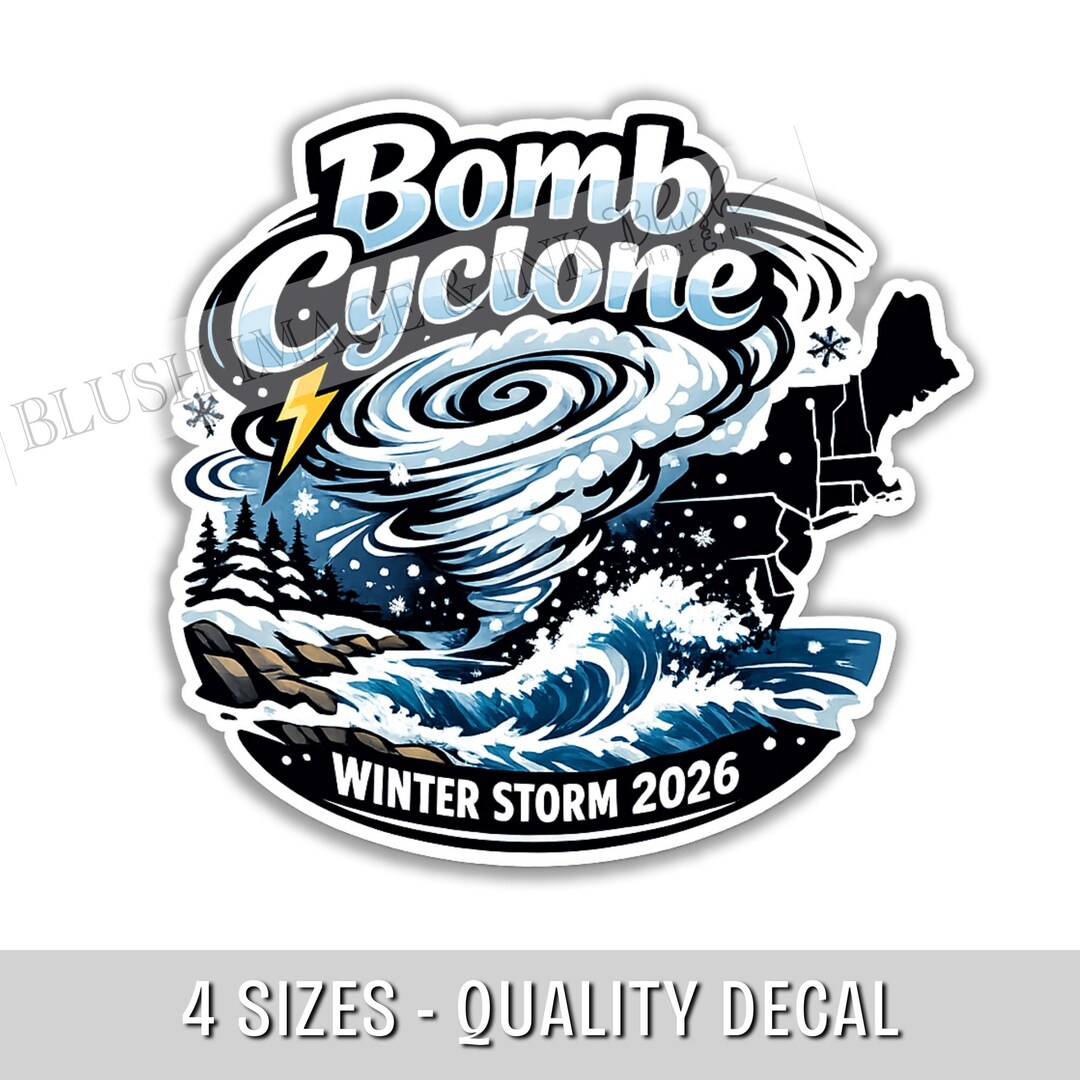 Bomb Cyclone 2026 Decal Lineman Winter Storm Blizzard Hard Hat Sticker ...