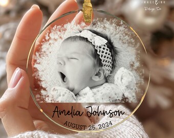 birth stats keepsake ornament 2024 baby ornament babys first Christmas baby gift for Christmas baby 2024 gift custom baby name ornament