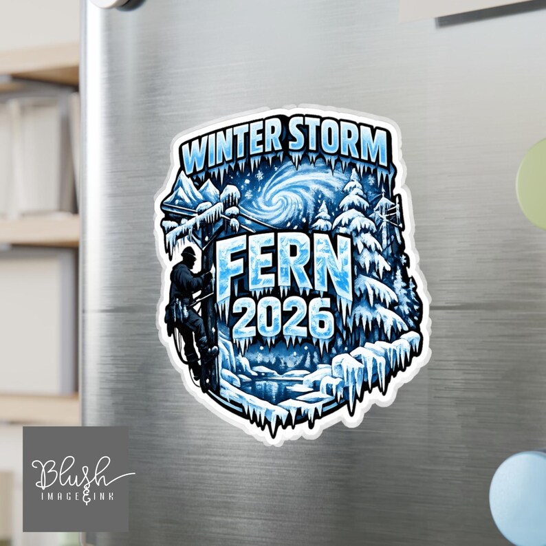 Lineman Winter Storm Fern 2026 Blizzard Freeze of 2026 Hard Hat Sticker ...