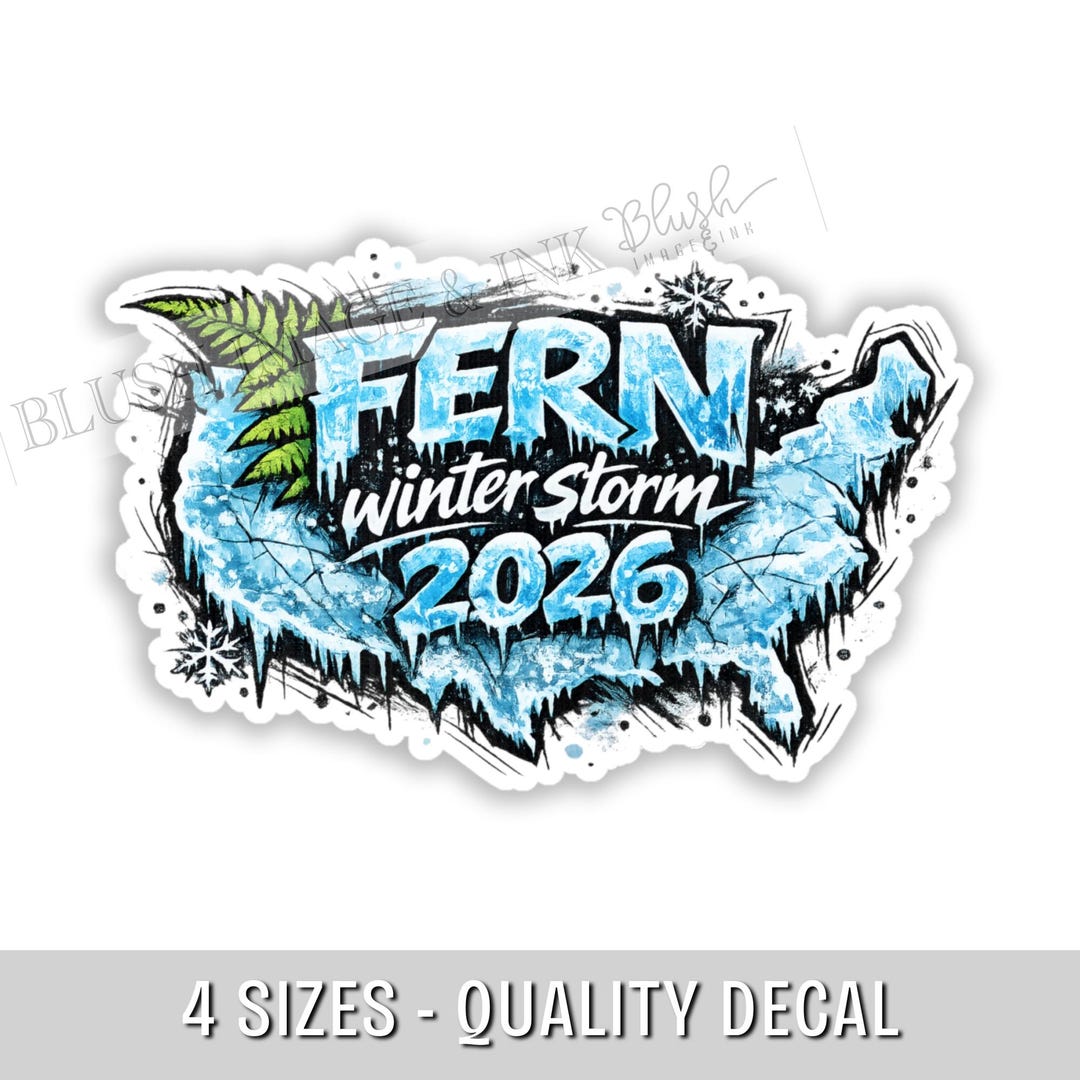 Winter Storm Fern 2026 Sticker Decal Icy USA Map 2026 Blizzard History ...