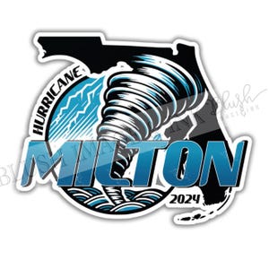 2024 Huragan Milton Huragan naklejka Lineman Hard Hat Naklejka prezent Storm Florida Panhandle Prezent Huragan Milton naklejka pomoc w przypadku katastrofy