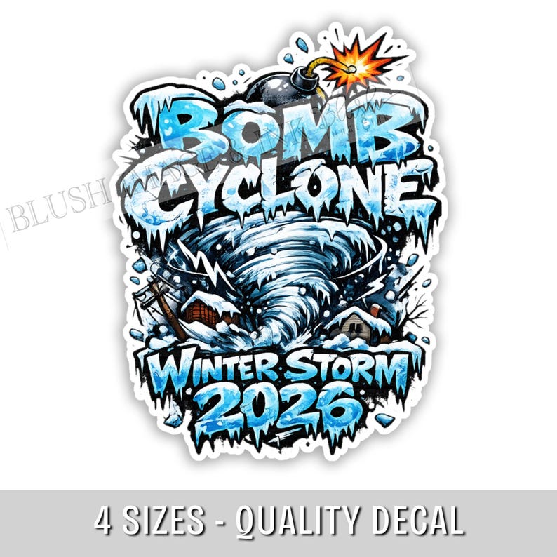 Lineman Winter Storm Bomb Cyclone 2026 Blizzard Hard Hat Sticker for ...
