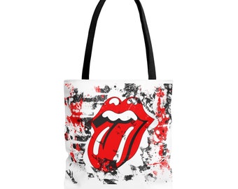 Borsa Rolling Stones: Stile Iconico con Logo e Sfondo Artistico - Acquista la Tua Rock Elegance!"