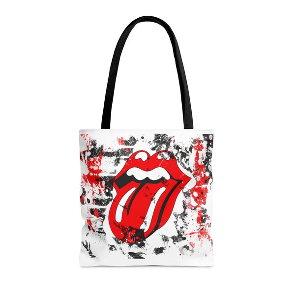 Rolling Stones Bag: Iconic Style with Logo and Artistic Background - Buy Your Rock Elegance!"