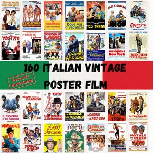 Italian cinema Poster, Vintage film Poster, Aesthetic Wall Collage Kit - Digital Item 160 PDF - A4 format Instant download