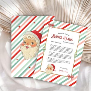 Plantilla de carta de Papá Noel / Carta editable de Papá Noel / Carta de Papá Noel / Imprimir en casa / Carta editable / Plantilla de Canva