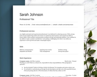 Modern Resume Template, Cover Letter, References (Word, Google Docs, Pages)