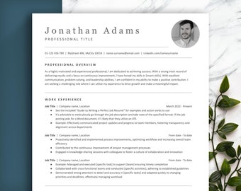 CLEAN ATS-friendly professional resume template in Word, Google Docs and Pages. Matching Cover letter and Reference list. US Letter and A4
