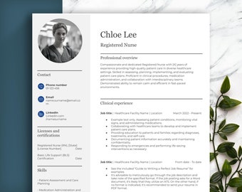 RN - REGISTERED NURSE Resume Template. Example text and sections especially for nurse in healthcare. Word, Google Docs & Pages. Easy to edit