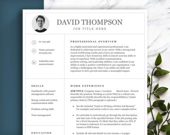 BEST ELEGANT 2-column resume with photo. CV Template in Microsoft Word, Google Docs & Mac Pages. Easy to edit professional Resume Templates