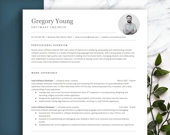Software Engineer Resume Template, IT Career (Word, Google Docs, Pages)