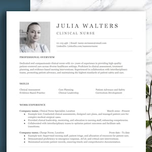 NURSING Resume Template in Google Docs, Word & Mac Pages, Registered Nurse Resume, New Grad Nurse Practitioner Remote Nurse Resume Template