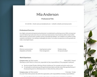 BEST ATS-friendly resume template in Word, Google Docs & Mac Pages. Easy to edit professional Resume Template. 1 and 2 page Curriculum Vitae