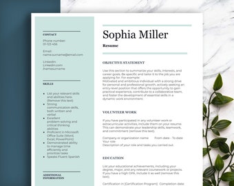 FUNCTIONAL MINIMALIST Resume Template. ATS-friendly resume for a first job that highlights your skills, if you have limited work experience