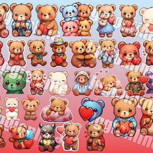 VALENTINE&#39;S Teddy Bears **LOVE BEARS** 50 Bears + Plushie Heart