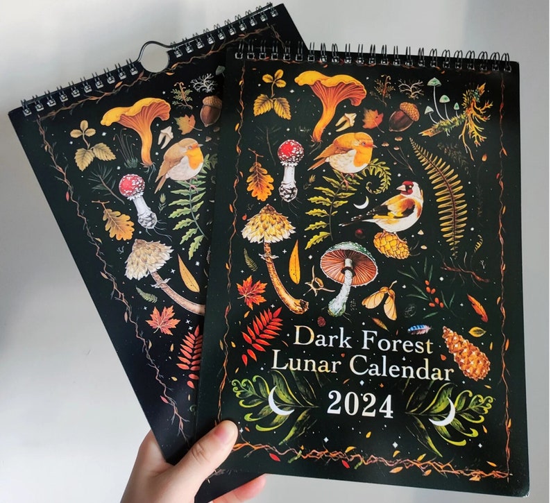 2024 Dark Forest Lunar Calendar Original Illustrated Wall Calendar Etsy