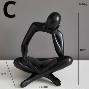 Statua di donna che legge resina pensatore astratto sculture da tavolo casa camera da letto figurine ornamenti decorazione C