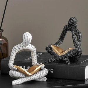 Reading Woman Statue Resin Abstract Thinker Desktop Sculptures Home Room Bedroom Figurine Ornaments Decoration image 7