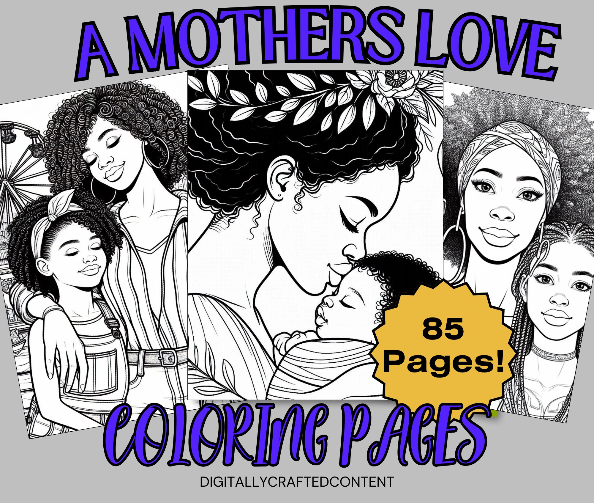 85 Page Mother and Children Coloring Pages A Mothers Love Coloring Book ...