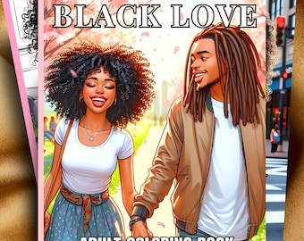 Libro para colorear para adultos «Amor negro»: 40 páginas de parejas enamoradas (libro físico)