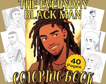 40 pagine da colorare di uomini neri / Il libro da colorare quotidiano per ragazzi, adulti e adolescenti neri in formato digitale e stampabile