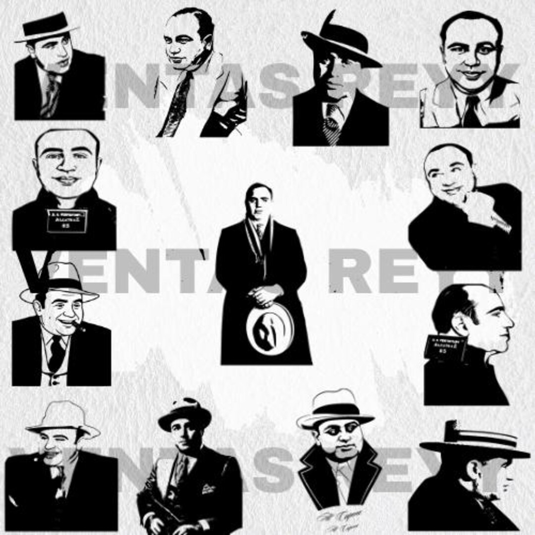 Digital Svg Png Jpg Eps Dxf Al Capone, Gangster, Mafia, Silhouette ...