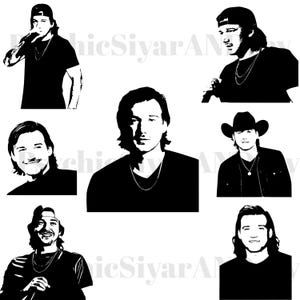 Morgan Wallen Siluet SVG-Dxf-Eps-Png-Pdf-Svg