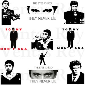 Scarface SVG-bestand Al Pacino-Tony Montana | Cricut | Svg-Png-Eps-Dxf-Pdf| Direct downloaden | Svg-bundel