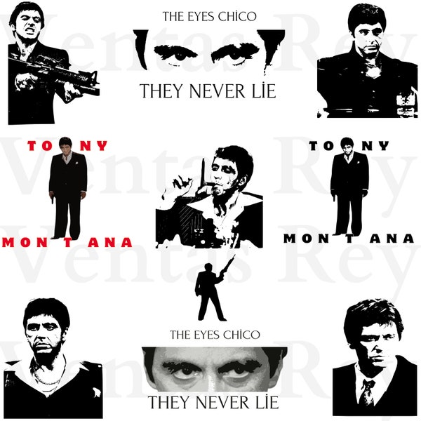 Scarface SVG File Al Pacino-Tony Montana | Cricut |Svg-Png-Eps-Dxf-Pdf| Instant Download | Svg bundle