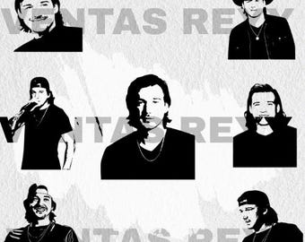 Morgan Wallen Siluet SVG-Dxf-Eps-Png-Pdf-Svg
