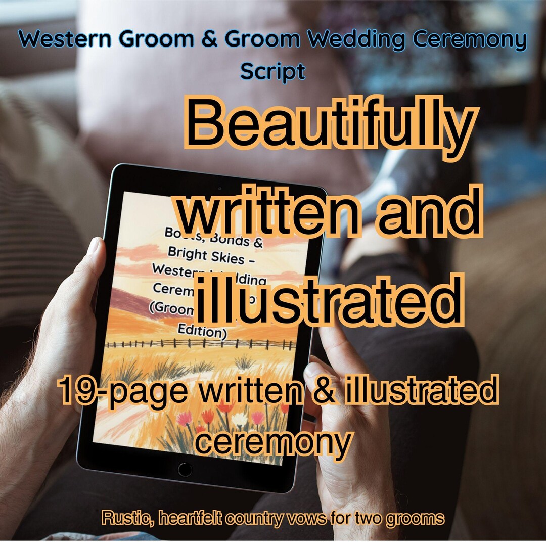 Western Wedding Ceremony Script: Groom & Groom Rustic Cowboy Vows ...