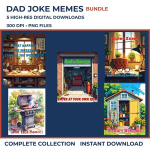 Dad Rules Wall Art Digital Download - Father&#39;s Day Printable Poster Bundle Set