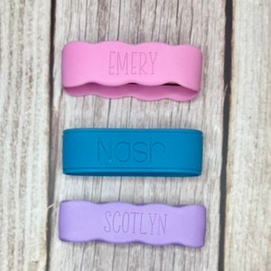 Fascette per bottiglie personalizzate, fascette in silicone, etichette riutilizzabili, scuola, asilo nido, sport, fascette con nome, personalizzate, impermeabili, tazze con beccuccio, regalo, bambini