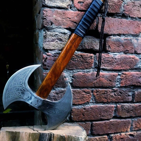 Custom Handmade Axe Double Head Axe Battle Axe Viking Axe Real God of War Double Sided Axe Medieval Warrior axe