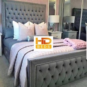 Soft Plush Signature Bed With Ottoman Gas Lift Storage (Slatted) - Available sizes, Single, Small Double, Double, King, Super King