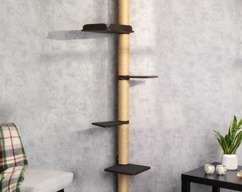 Elegant Cat tree and Cat Bed with Built-In Shelves - Cozy Haven for Relaxation and Play
