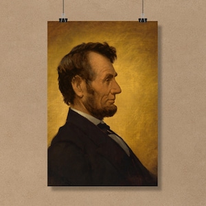 Abraham Lincoln Portrait | Abraham Lincoln Poster | Abraham Lincoln Painting | Patriotic Prints | President Poster Wall Art | US Patriotic