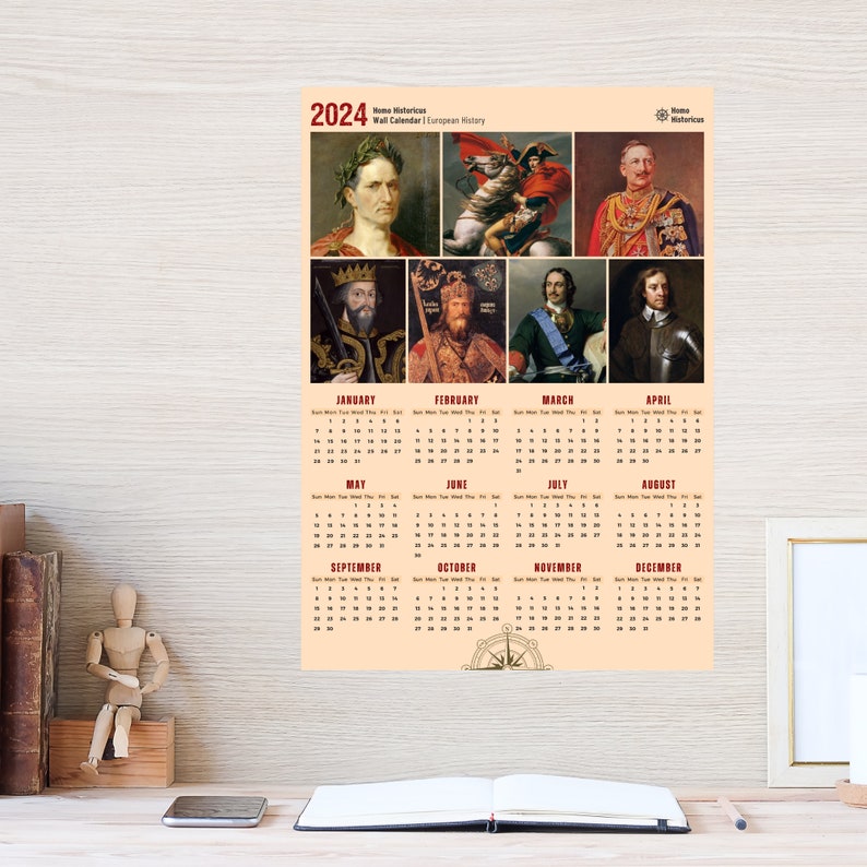 2025 Historical Wall Calendar Printable Vintage Wall Calendar European
