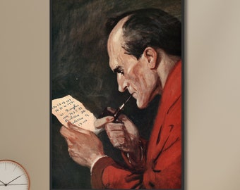 Sherlock Holmes Poster | Portrait of Sherlock Holmes | Book Posters | Vintage Book Posters | Vintage Book Cover | Book Poster Gift