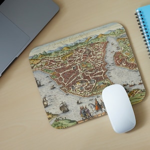 Vogelaugen Ansicht Konstantinopel Mousepad | Istanbul Karte Mousepad | Vintage Istanbul Karte | Vintage Türkei Karte | Geschenk für Geschichtsliebhaber