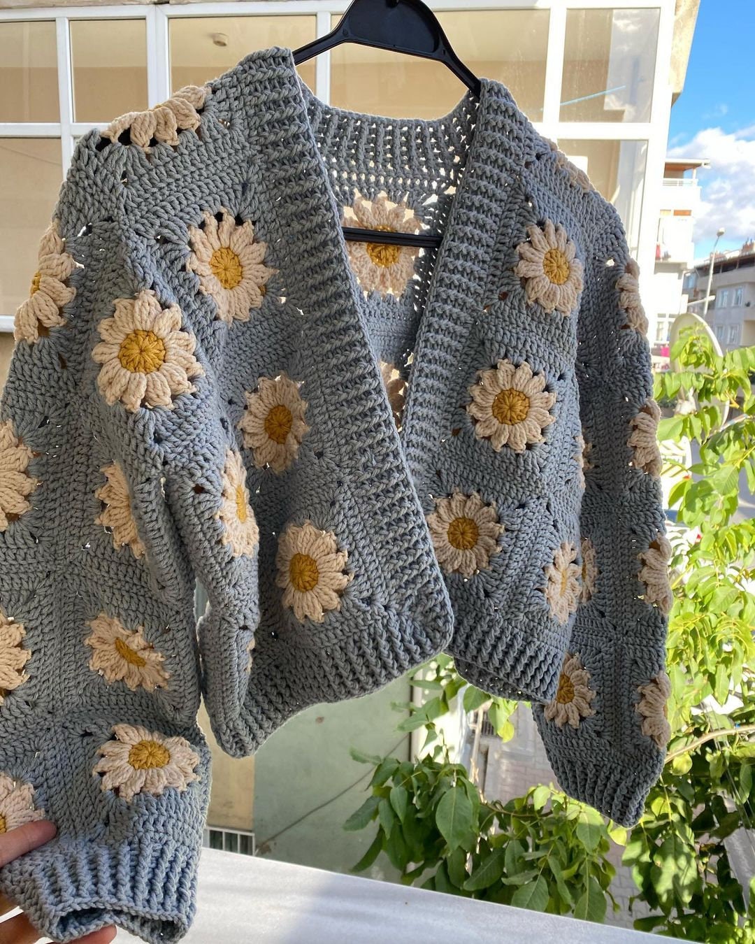 Crochet Daisy Cardigan, Handmade Stylish Cardigan, Crochet Crochet Daisy Cardigan, Handmade Stylish Cardigan, Crochet