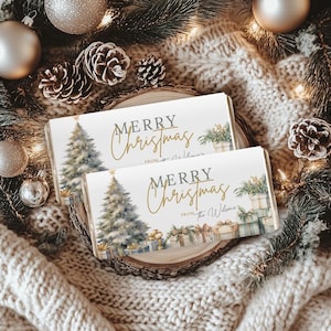 Christmas chocolate bar wrapper Template Editable Candy Bar Wrapper Christmas Chocolate Gift Printable Christmas Chocolate Label CH59
