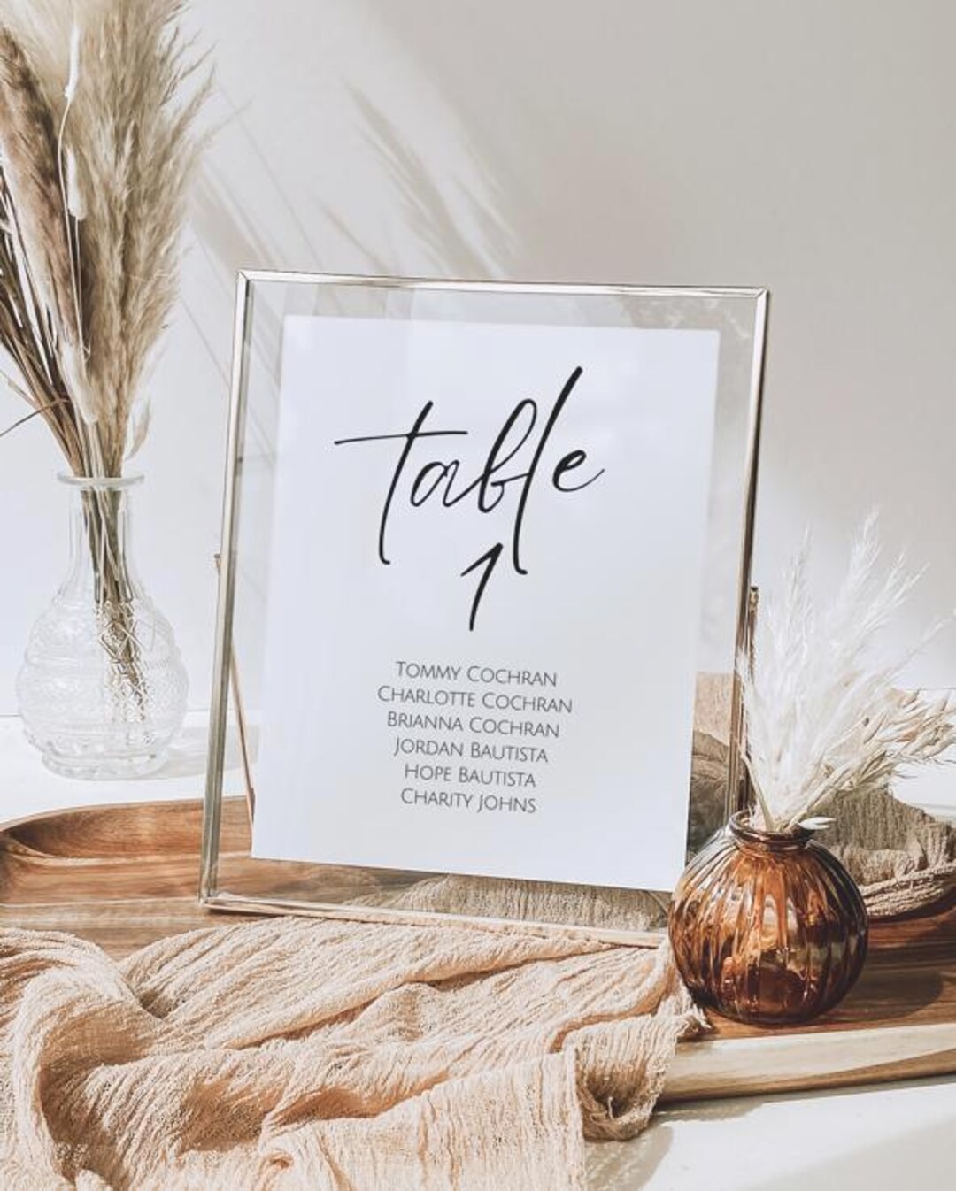 Minimalist Table Seating Card Template, DIY Wedding Seating Chart ...