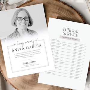 Minimalist Funeral Program Template Simple Funeral Memorial program Printable Order of Service Funeral Service Celebration of life CL3