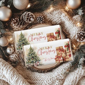 Christmas chocolate bar wrapper Template Editable Candy Bar Wrapper Christmas Chocolate Gift Printable Christmas Chocolate Label CH66