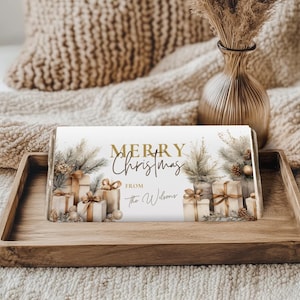 Christmas chocolate bar wrapper Template Editable Candy Bar Wrapper Christmas Chocolate Gift Printable Christmas Chocolate Label CH45