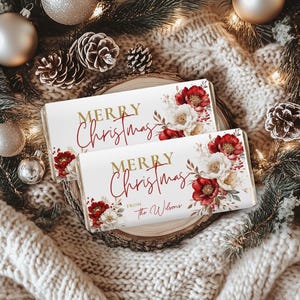 Christmas chocolate bar wrapper Template Editable Candy Bar Wrapper Christmas Chocolate Gift Printable Christmas Chocolate Label CH20