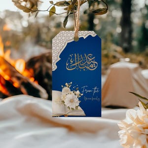 Modèle d'étiquette de l'Aïd Moubarak Étiquette-cadeau de l'Aïd Al Fitr Étiquettes de cadeau Bayram Étiquettes de charité de l'Aïd Étiquette-cadeau de l'Aïd heureux Étiquettes de sac à biscuits Fitr Moubarak ED1